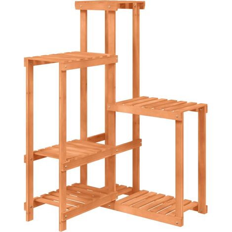 Soporte para flores y plantas 625 x 615 x 1015 cm madera maciza de abeto marrón 020045214 (1/5)