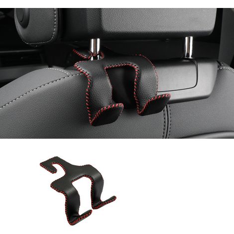 Crochet de siège arrière, Crochets de voiture pour appuie-tête Universal Seat Retour Crochets Cintres Siège voiture Appui-tête Crochets Organisateur de Siège Arrière de Siège de Voiture-Noir et rouge (1/5)