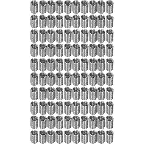 100 Stück Gewindeeinsätze, Reduziermuttern-Reparaturwerkzeug, Edelstahl, M6x13D