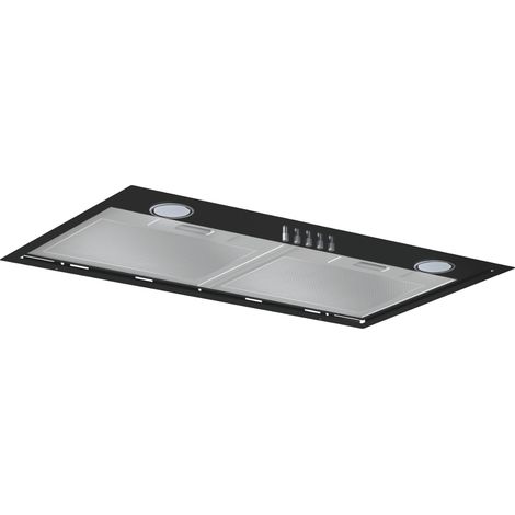 Silverline – Hotte décorative encastrable 60 cm – Extraction 410 m³/h – Niveau sonore 69 dB – Finition inox noir – Éclairage LED 2 x 3 W