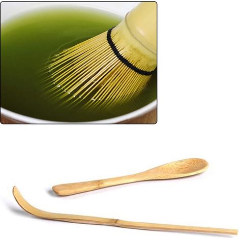 Cuillères à thé en bois à long manche - Cuillère à thé - Accessoires de vaisselle - Pelle à thé en bois pour la maison, le bureau, cuillère à matcha traditionnelle en bambou (1/5)