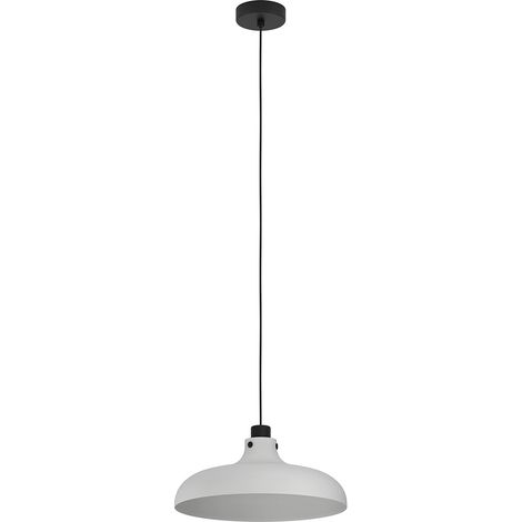 Lampadario A Sospensione Vintage Matlock Acciaio Nero Grigio 1 Luce E27 (1/2)