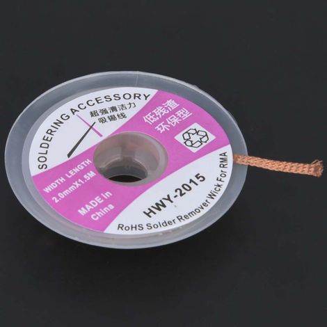 Lot de 5 électrodes/rubans à dessouder sans résidus et sans nettoyage (15, 20, 25, 30, 35 mm) (1/4)