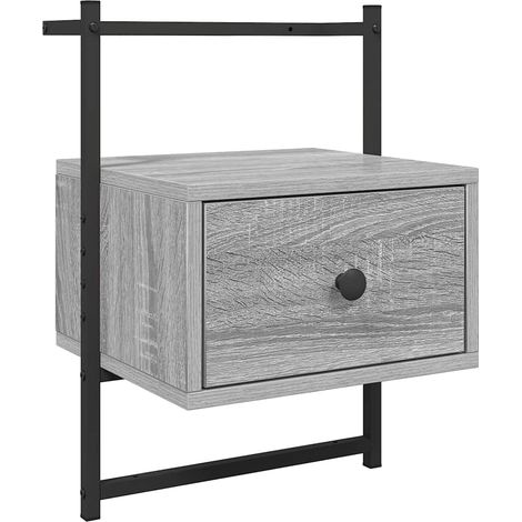Maison Exclusive - Mesita de noche de pared gris Sonoma 35x30x51