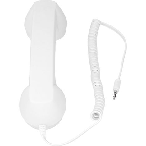 Retro-Telefonhörer, multifunktional, strahlungsgeschützt, klare Klangqualität, kabellos, Mobiltelefon, für Zuhause, Reisen, Büro, Weiß (1/5)