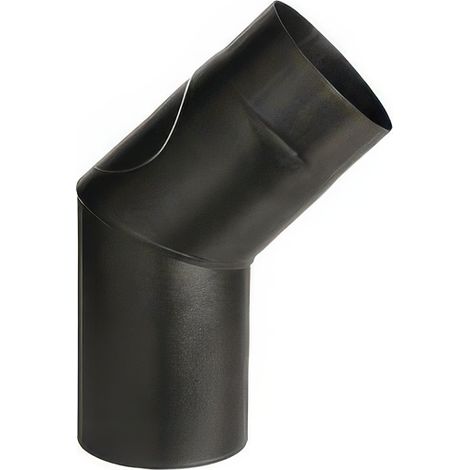 Curva Porcellanata 45° Ø 15 cm Nero Opaco con Sportello di Ispezione per Stufe a Legna Ala Top