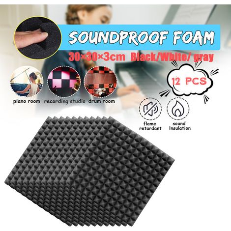 12 Panneaux Mousse Acoustique Absorption Sonore Pyramide pour Studio et Mur