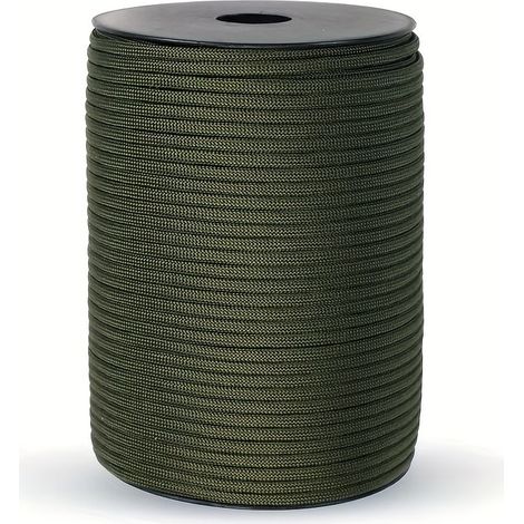 Rouleau de 100 mètres de corde tressée à 9 brins, corde multi-usages de 4 mm, adaptée aux tentes et bâches d'extérieur, au camping, à la randonnée, à la fabrication de bracelets et de cordons. (1/5)