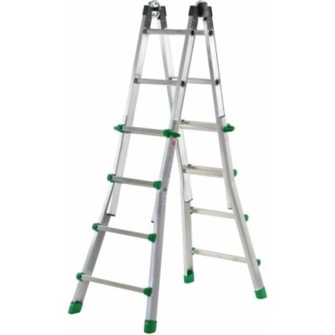 Escalera ind.mult tijera 3,77mt 8+8 telesc alu cody