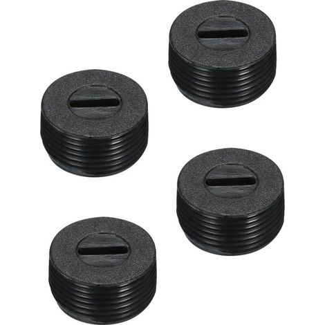Capuchon de Porte-Balais en Plastique pour Moteur Électrique, Filetage Noir, Diamètre Extérieur de 15 mm/0,59 pouce, Hauteur de 8 mm/0,31 pouce, Lot de 4 (1/4)