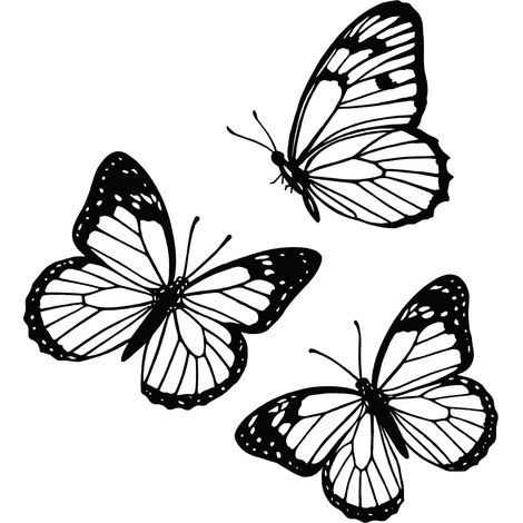 Décoration murale papillon métal 3 pièces, noir pour jardin clôture Découpe laser précise, métal antirouille revêtement poudre, avec vis et chevilles, pour intérieur extérieur jardin clôture (1/5)