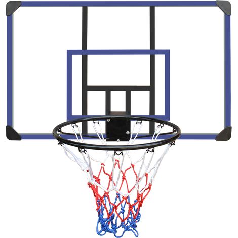 CHICFURN Canestro da basket da parete 112x72 cm nero e blu, per interno ed esterno (1/5)