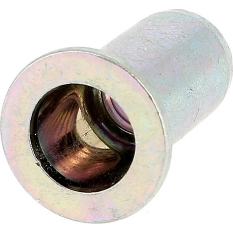 RIVKLE® Tête Plate Fut Cyl.Ouvert M6 Bichromaté Ep. 3 A 5.5 (1/2)