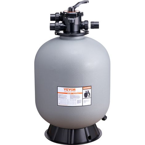 Mophorn – Filtre à sable 609,6mm pour piscine hors sol – Débit 65GPM – Vanne multiport 7 voies – Matériau PEHD résistant à la corrosion
