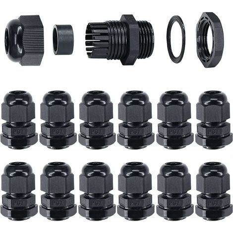 20Pcs PG7 Plastic Waterproof Adjustable 3-6.5mm Connectivity Cable Gland Connectors Cable Gland Seals with Gaskets (1/5)