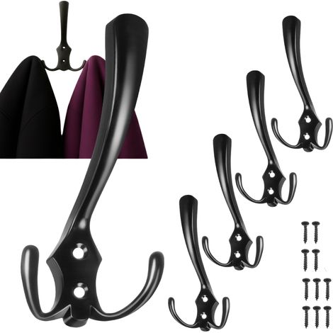 Appendiabiti da parete nero - set da 5 pz (1/5)