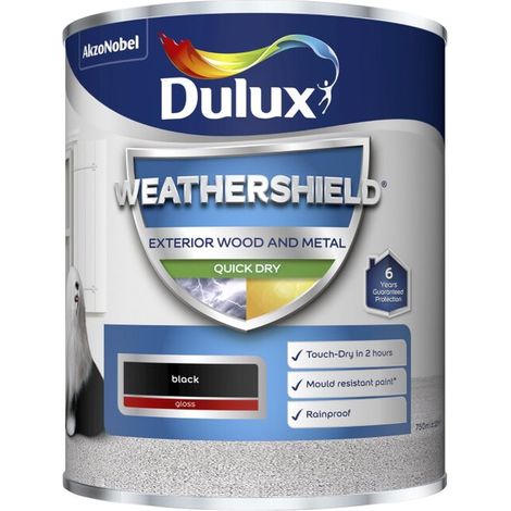 Dulux Weathershield Quick Dry Gloss - 750ml - Black