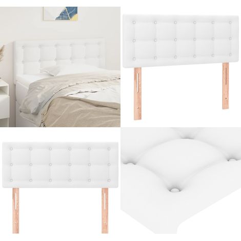 Tête de lit Blanc 100x5x78/88 cm Similicuir - Tête De Lit - Literie - Meuble De Chambre - Décoration Chambre - Simili Cuir - Home & Living (1/5)
