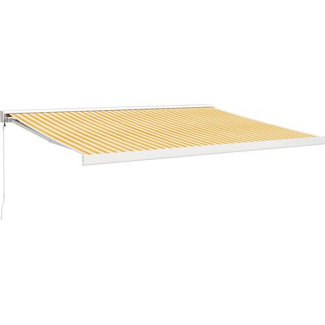 Maison Exclusive - Auvent rétractable jaune et blanc 4x3 m tissu et aluminium