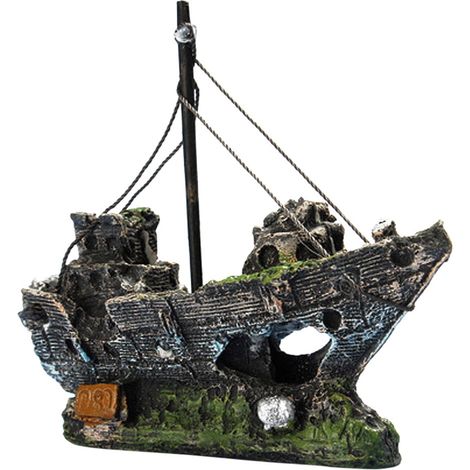 Caverne - Rocher Décor Aquarium - Cachette Pour Poissons - Arbre Ornemental - 14.5 x 5.5 x 12 cm - 1 Pièce (1/2)