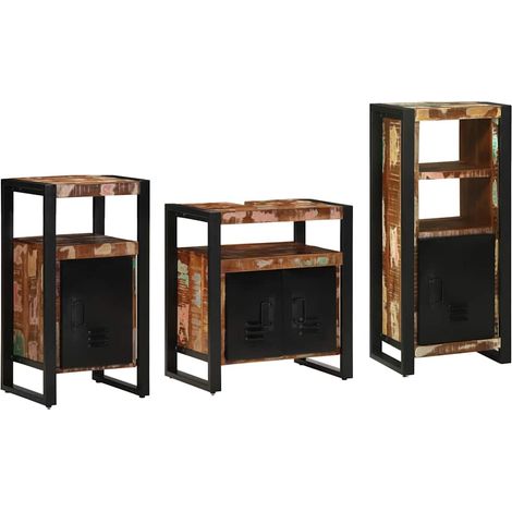 Maison Exclusive - Badezimmermöbel-Set mit Regal 3 pcs Massives u