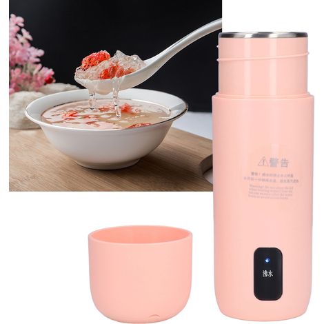 Bouilloire électrique de voyage portable, tasse multifonctionnelle pour mijoter, thermos intelligent, tasse à eau bouillante, norme australienne 220V, rose. (1/5)