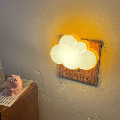 Nachtlicht für Kinder, zum Einstecken, LED-Wolke, automatisches Nachtlicht, Baby-Nachtlicht, Wandleuchte, Nachttischlampe, für Neugeborene, Schlafzimmerdekoration (1/4)