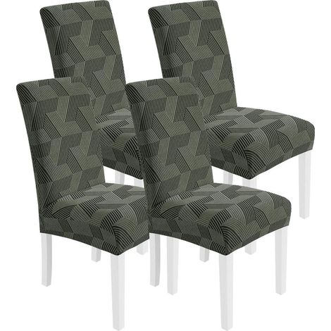 Stretch Stuhlhussen 4er Set, elastisch, hochlehnergeeignet, militärgrün (1/5)