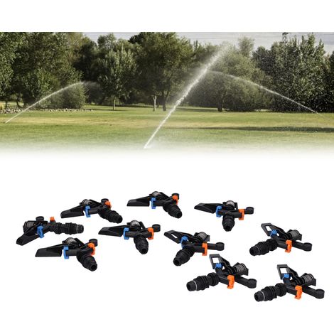Lot de 10 arroseurs à bras oscillant à filetage mâle G1/2, rotation à 360°, pour pelouse et jardin.