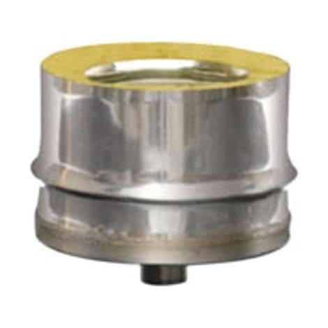 MARAL Tappo Scarico Condensa Inox Doppia Parete 15-20 DP con Isolamento in Lana di Roccia 25 mm colore Acciaio Lucido (1/2)