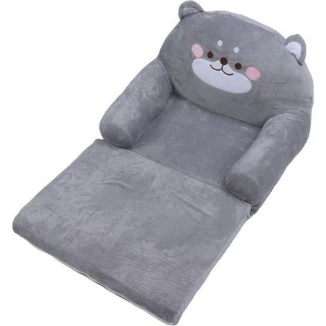 OMABETA mini-canapé Canapé pour enfants, chien gris, pliable, poignée large, doux et respirant, chaise meuble canape 2 couches (1/4)