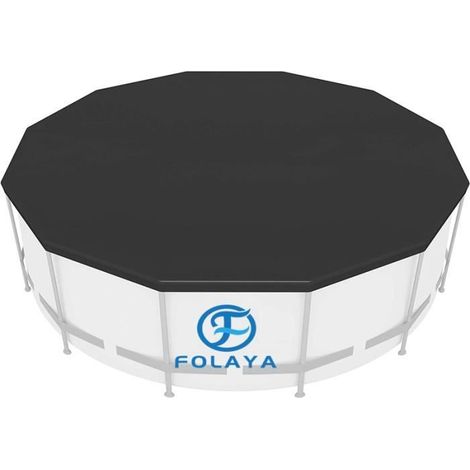 Couverture de piscine - FOLAYA - Bâche 4 saisons - Rond - Diamètre 366 cm - PVC (1/3)