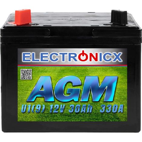 Electronicx U1(9) AGM 30AH 330A Batterie Rasentraktor Aufsitzrasenmäher (1/5)