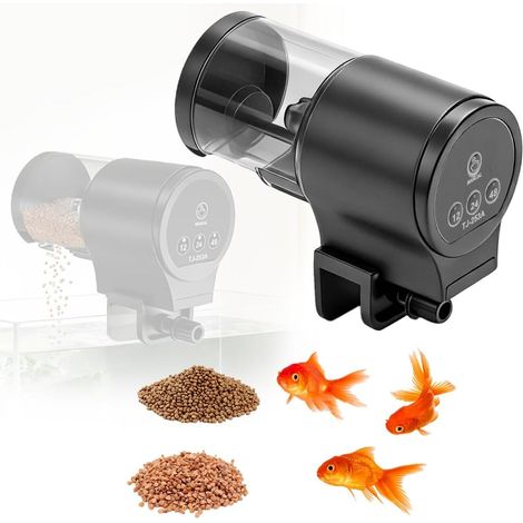 Distributeur automatique de nourriture pour poissons d'aquarium - 100 ml - Réglage de l'heure - Distributeur automatique de nourriture pour poissons et aquarium (1/5)