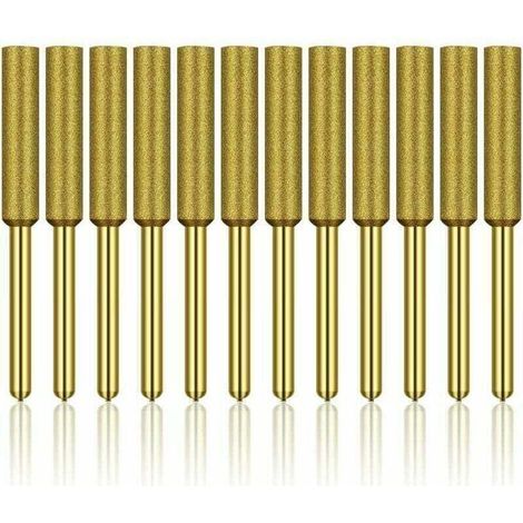 Set mit 12 Diamant-Kettensägeschärfern, hochharten, titanbeschichteten Schleifscheiben, Schärfsteine für Kettensägen, 3/16 Zoll 4,8 mm H122 Derrui