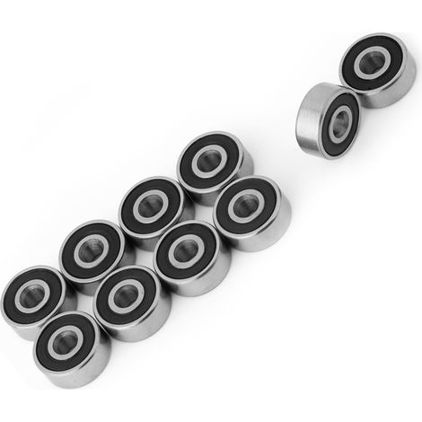 10 Stück 623-2RS doppelt gummigedichtete Miniatur-Rillenkugellager aus Stahl 3 x 10 x 4 mm (1/5)