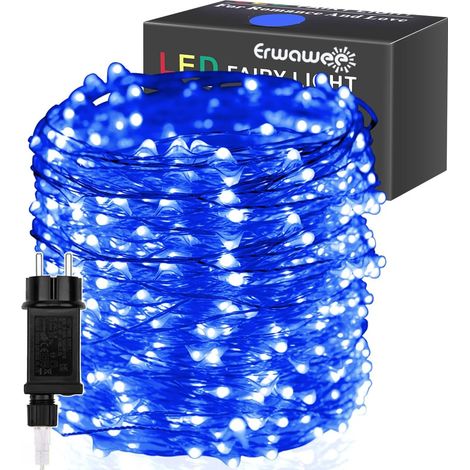 Guirlande Lumineuse - 50M 500 LEDs Lumières d'arbre de Noël Fil de cuivre Décoration Extérieur Intérieur Étanche avec Adapteur Alimentation, Chaine de Lampe pour Arbre,Fête,Mariage,Jardin,Halloween