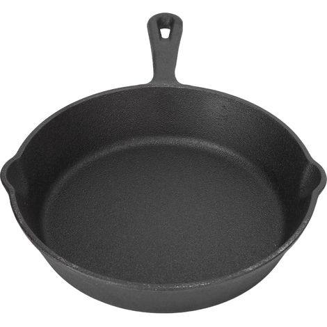 Poêle En Fonte - 10 cm - Compatible Four Grill Plaque De Cuisinière - Pré-assaisonnée - Usage Intérieur Et Extérieur