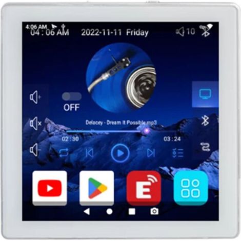 Système Android 10.0 8 Ohm WIFI 4X25W Stéréo Home Cinéma Musique de Fond Ampli Mural Blanc (1/2)