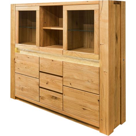 Highboard Wildeiche 163x40x142 natur geölt KENT 105 (1/4)