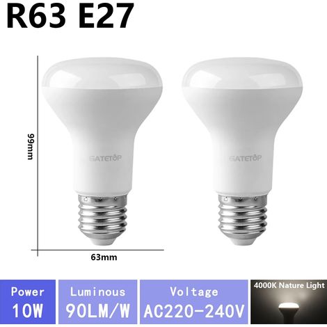 (R63 4000K, AC220V-240V) 2 ampoules LED, AC220V, adaptées à l'éclairage de salle de bain. (1/5)