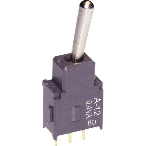 NKK Switches A12AP Interruttore a levetta 28 V DC/AC 0.1 A 1 x On / On Permanente 1 pz.