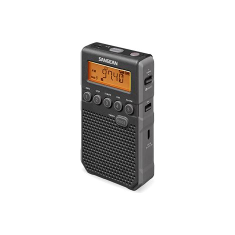 SANGEAN DT-800 NEGRO RADIO DIGITAL BOLSILLO AM FM CON RDS PANTALLA LCD BATERÍA RECARGABLE