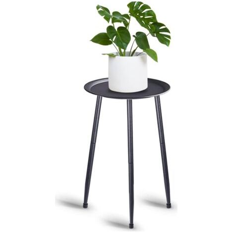 50cm Niveaux Supports de Pots de Fleurs Étagère Plante, Support à Plantes en Métal, Tablettes Amovibles en Métal Moderne pour Pot Idéal pour Maison Balcon Jardin Intérieur (Noir) (1/5)