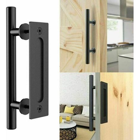 30cm Black Aluminium Sliding Door Handle – For Wooden Doors – Easy Installation with Included Screws – Durable and Attractive (1/5)