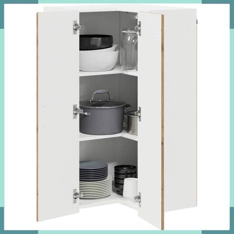 Armoire d'angle murale de cuisine - Modèle 885524 - Chêne artisanal - 57x57x100 cm - 2 portes, 3 étagères (1/5)