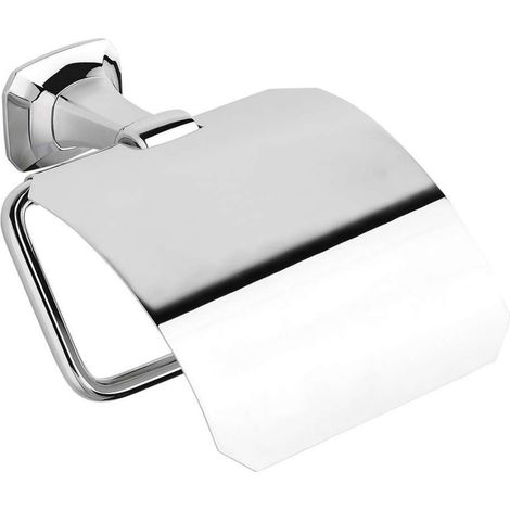 Metaform - Porta rotolo chiuso da parete Cromo in Ottone cromato Mod. Aida (1/3)