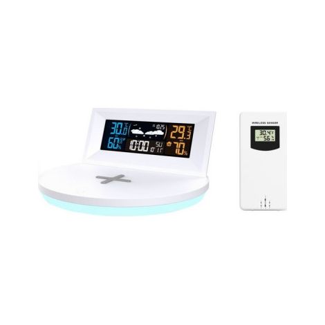 OPTEX Station Météo avec Charge Induction et USB Apple/Android (1/2)