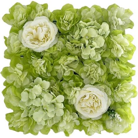 Décoration murale de fleurs artificielles (roses fausses) à faire soi-même, 35 x 35 cm, pour fond de mariagevert (1/5)