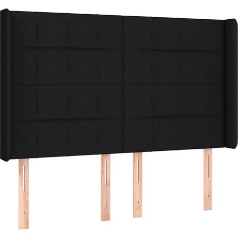 Maison Exclusive - Testiera ad Orecchio Nera 147x16x118/128 cm in Tessuto (1/5)